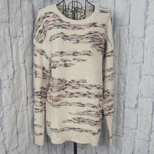 Pure Jill Textured‎ Multicolored Knit Sweater Medium